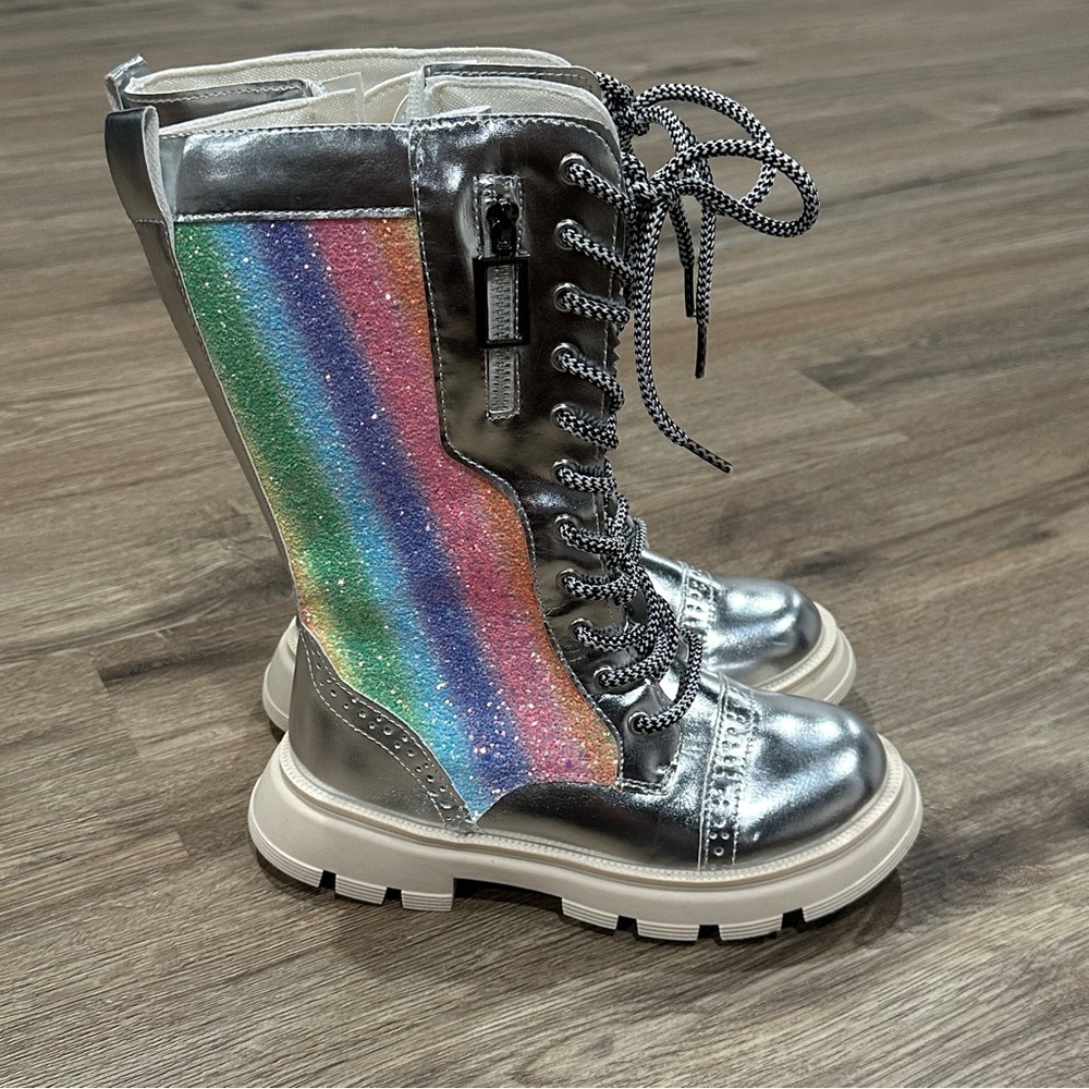 Silver Rainbow Kids Boots